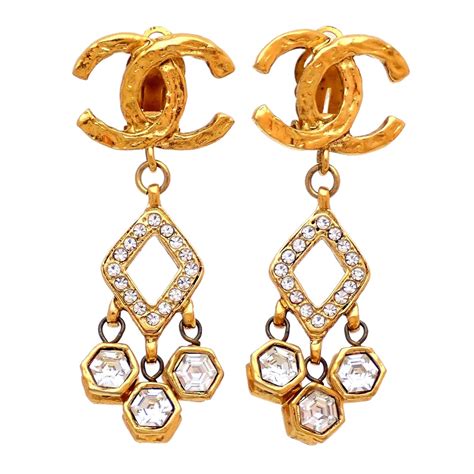 chanel logo cc earrings|chanel cc earrings real.